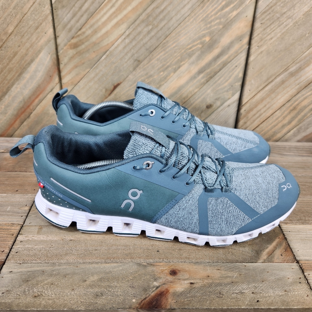 On Running Cloud Terry Mens Athletic Running Shoes Size 12 Gray Green Cloudtec